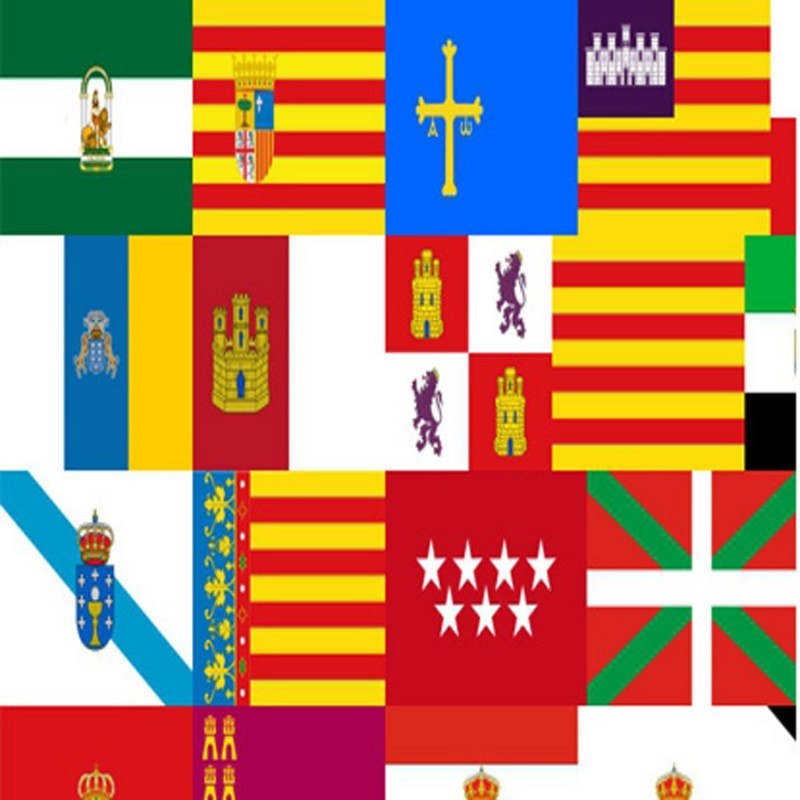 Banderas de las y ciudades autonomas de España